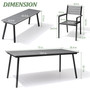 6/5/7 Pcs Gray Outdoor Patio Set Dining Chairs Table with Umbrella Hole