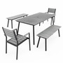 6/5/7 Pcs Gray Outdoor Patio Set Dining Chairs Table with Umbrella Hole