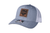 JM4 Tactical Leather Patch Hat — Structured Trucker Cap in Heather Grey