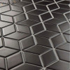 Metro Rhombus Matte Black 10-1/2 in. x 12-1/8 in. x 5 mm Porcelain Mosaic Tile