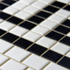 Metro Greek Key Matte White and Black Border Waterline Tile Porcelain Mosaic Tile