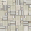 Fabric Texture Digital Inkjet Printed Glass Mosaic Tile For Kitchen Backspalsh Tile  