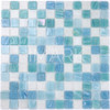 Ming Green & Blue White Glossy Iridescent Glass Swimming Pool Tile