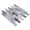 Glossy & Matt Cement Look Crystal Glass Mosaic Tile For Showroom