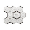 4X4 Hexagon Arabesque Metallic Silver Ceramic Mosaic Tile