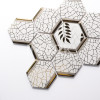 4 Inch Hexagon Arabesque Gold Metallic Porcelain Wall Tile