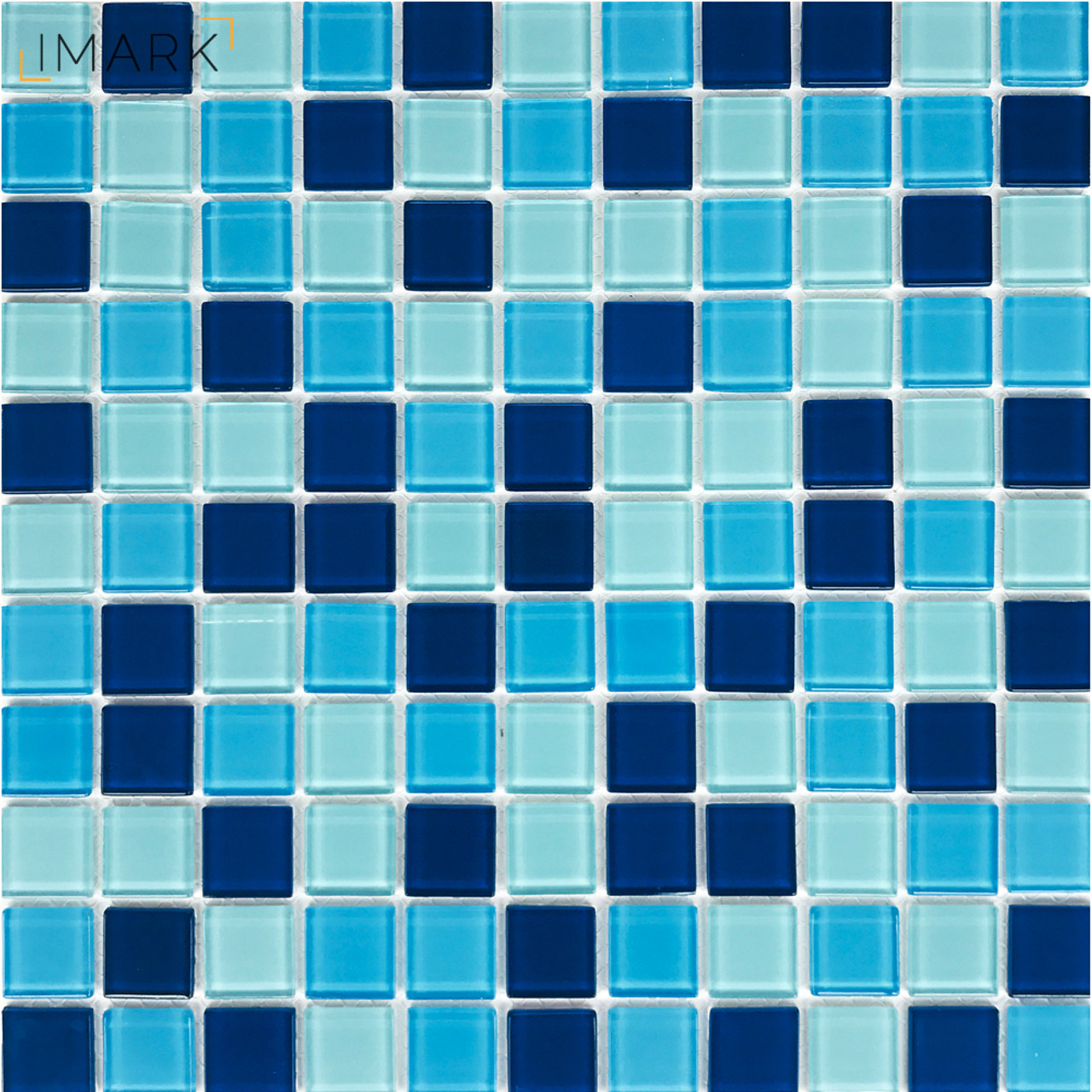Cobalt Blue Mix White Crystal Glass Mosaic Tile Stikers For Kitchen Backsplash