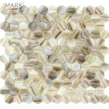 IMARK Recycled Hexagon Glass Mosaic Tile For Interior Design 