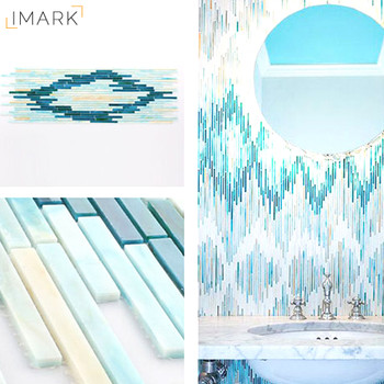 IMARK SG103 Fibers Thick Rainy Hand Cut Stained Glass Mosaic Tile