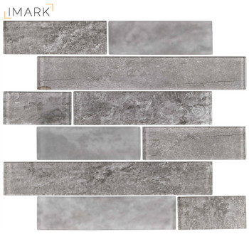 Wholesale Loft Ash Grey Subway Tile Patterns Glass Mosaic Tilling (GCP402)