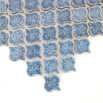 Lantern Mini Cobalt Blue Ceramic Mosaic Tile For Backsplash Tile Facotry Outlet