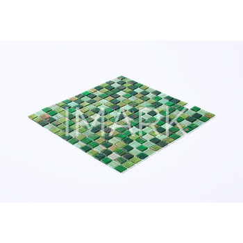 EliteTile Fused 0.75" x 0.75" Glass Mosaic Tile in Forest Green, Bisazza Distributor, cheap bisazza mosaic tile