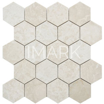 Hexagon Crema Marfil Marble Mosaic Tile For Kitchen Backsplash