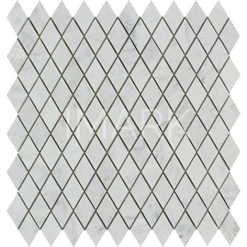 Deluxe Bianco Carrara Rhombus Marble Mosaic Tile Wholesalers