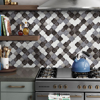 Decorative Crackle Glazed Porcelain Lantern Mosaic Tile For Kitchen Backsplash 