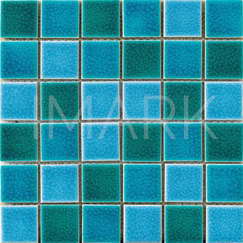 Foshan Mosaic Factory Peacock & Blue Ceramic Swimming Pool Tile