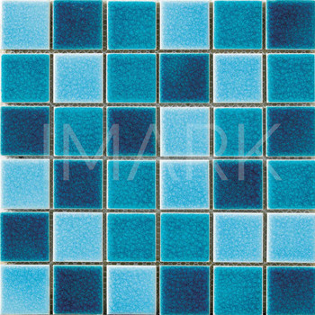 Light Blue Crackle Glazed Ceramic Mosaic Tile For Canton Fair