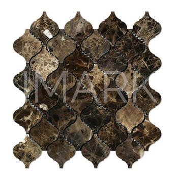 Arabesque Lantern Emperador Dark Marble Mosaic Tile