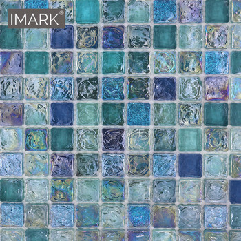 turquoise green glass mosaic
