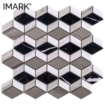 Nero Marquina Wood Gray Diamond Polished Marble Tile