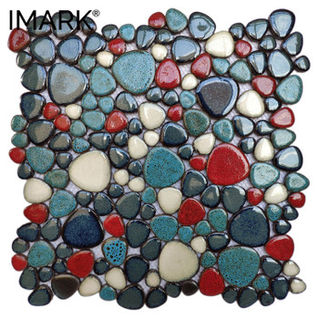 Pebble Stone Ceramic Mosaic Tile For Bathroom Floor Decoration