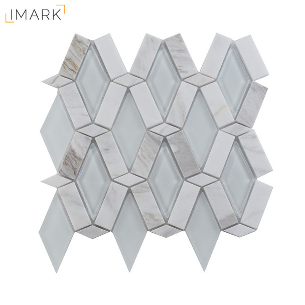 IMARK Tile Metro Rhombus Tile Glass Mosaic Backsplash (GCR102)