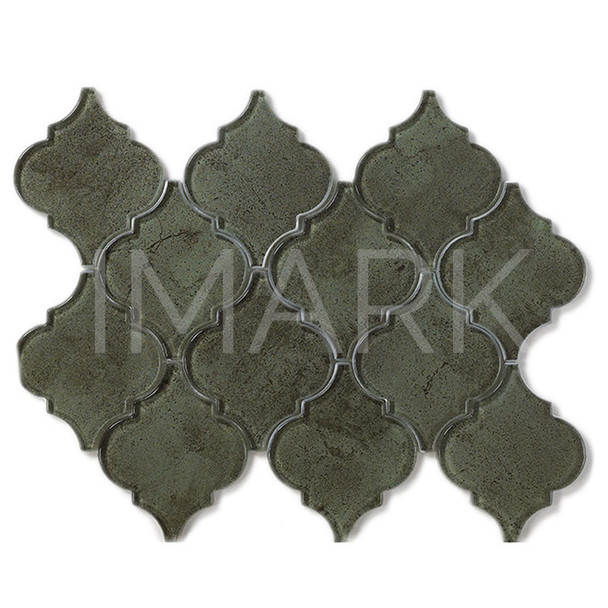 China Arabesque Lantern Waterjet Crystal Glass Mosaic Tile Supplier