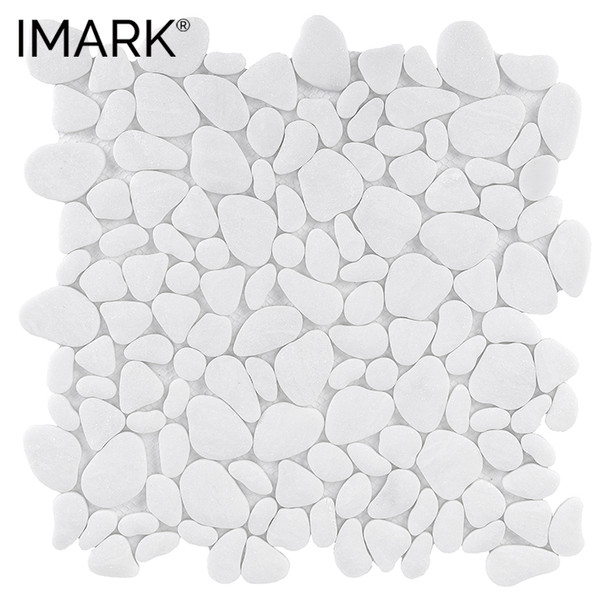 White Matt Glass Pebble Mosaics For Indoor & Outdoor Decorative Tiles