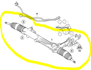0) BMW OEM 32106780925 USED STEER RACK/GEAR BOX 530i '04 E60 Euro All Parts