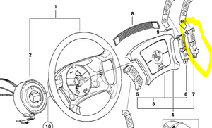 0) BMW OEM 61316922855 USED STEER WHEEL SWITCH LEFT SIDE 528I Euro All Parts
