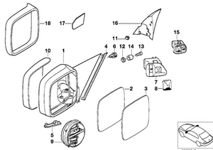 0) BMW OEM 51168144407 USED 328I 98 E36 Side mirror (L) Euro All Parts 0) BMW OEM 51168144407 USED 328I 98 E36 Side mirror (L) Euro All Parts