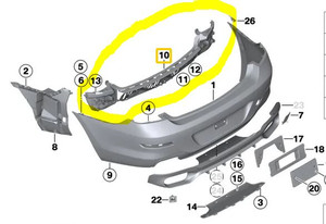 1) DD BMW 51127223161 OEM Used BUMPER CENTER GUIDE REAR 114609 15 5112 7223161-07 From: 2013 F06 650iX 51-12-7-223-161 51127223161 Euro All Parts 1) DD BMW 51127223161 OEM Used BUMPER CENTER GUIDE REAR 114609 15 5112 7223161-07 From: 2013 F06 650iX 51-12-7-223-161 51127223161 Euro All Parts