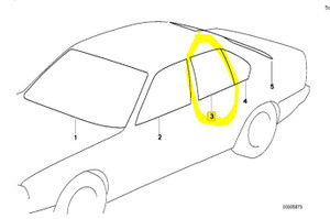 0) DD BMW 51341944087 525I 94 E34 SEDAN SW GLASS WINDOW LEFT/REAR Euro All Parts 0) DD BMW 51341944087 525I 94 E34 SEDAN SW GLASS WINDOW LEFT/REAR Euro All Parts