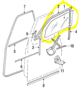 0) DD 76 BMW 51321928357 Used OEM Window Glass LEFT FRONT 51-32-1-928-357 (51-32-1-928-357) H51360 From: E32 Fits: 730i 735i 740i 750i (1986-1994) & other listed vehicles Euro All Parts