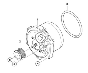 1) De BOSCH 12317508054 Water Cooled Rebuilt ALTERNATOR -150 -Rebuilt - AL0734X BMW M62 V8 4.4L 740i X5 540i e38 e39 e53 Euro All Parts