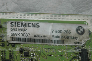 1) SIEMEN 7500255 USED 5WK9037 DME ECU BMW OEM M52 6 cyl e49 e39 Z3 328i 528i Z 2.8 7500255 5WK9037 Index 4 MS42 03.02.00 12147526754 12141430273 12141430785 12141430786 12141430844 12141430845 12141 Euro All Parts 1) SIEMEN 7500255 USED 5WK9037 DME ECU BMW OEM M52 6 cyl e49 e39 Z3 328i 528i Z 2.8 7500255 5WK9037 Index 4 MS42 03.02.00 12147526754 12141430273 12141430785 12141430786 12141430844 12141430845 12141 Euro All Parts