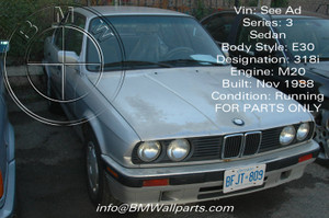 DISMANTLED - E30 EJ02191 Sedan C BMW E30 318i Aug 1990 4 dr M42 5spd EJ02191 DISMANTLED - E30 EJ02191 Sedan C BMW E30 318i Aug 1990 4 dr M42 5spd EJ02191