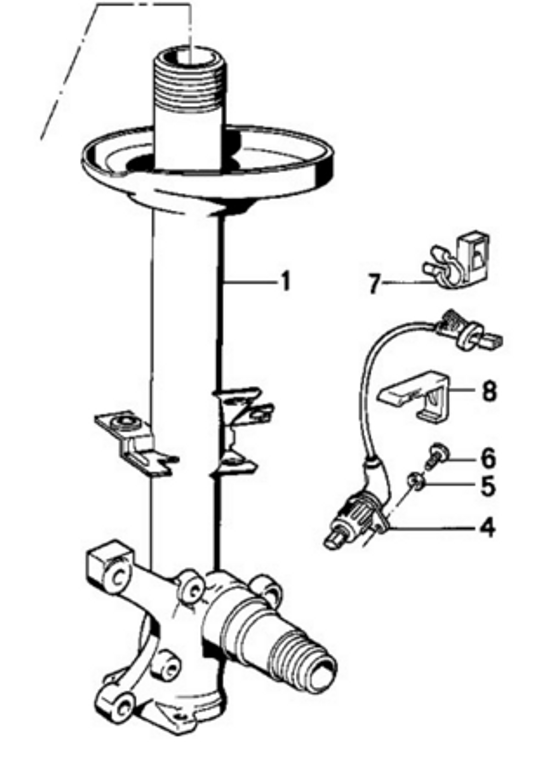 0) BMW OEM 34521181491 USED ABS SENSOR 735i 1988 E32 7 Series 1973 Euro All Parts