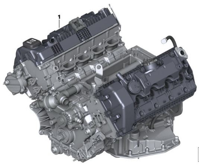 1) C-16 BMW 11000427241 OEM Used N62 LONG BLOCK WITH INTAKE ENGINE V8 245 kW (268.4 cu in) N62B44 11000427242 From: 2006-07 E53 X5 4.4i SUV 11000302628 11000427241 Euro All Parts