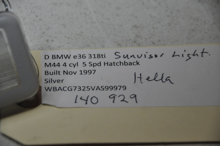 1) BMW OEM 140929 USED MAP INTERIOR LIGHT HELL From: 1997 E36 318TI AS99979 FITS: 1992 1999 318ti Euro All Parts