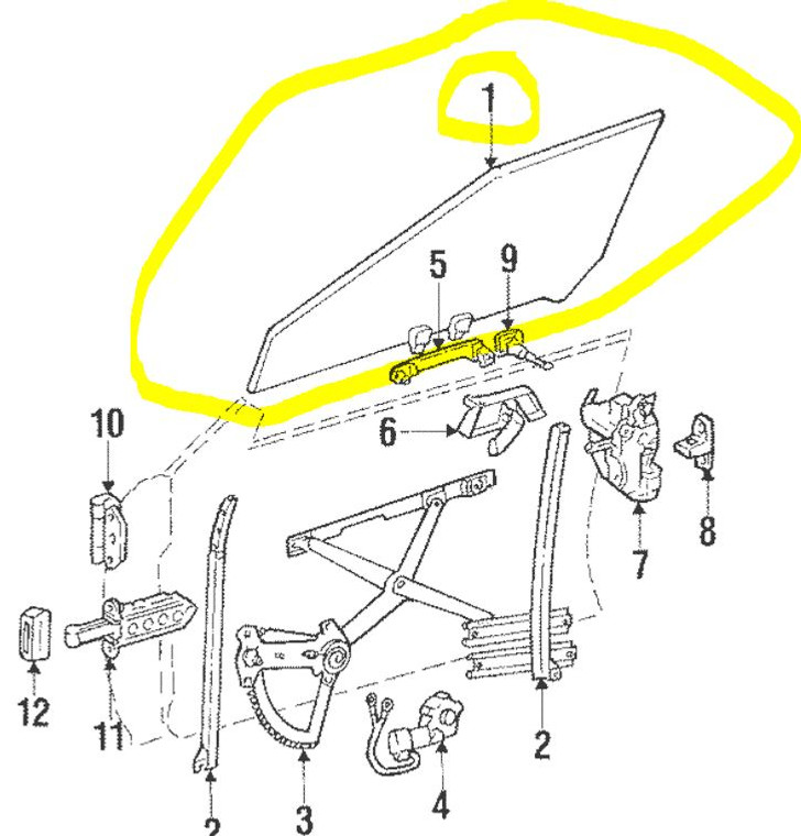 0) DD 138 Mercedes Benz 1247201118 Used OEM Window Glass RIGHT FRONT 124-720-11-18 (124-720-11-18) 0.303 From: W124 1988 300CE Euro All Parts