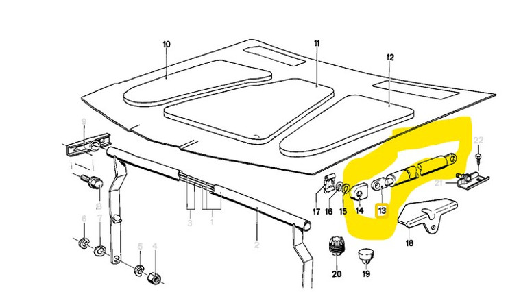 BMW OEM 51231869147 USED LIFT-O-MAT 1513BN 0230N 44 95 C05 E24 HOOD SHOCK OEM Fits: e24 633CSi 635CSi M6 M635CSi 1