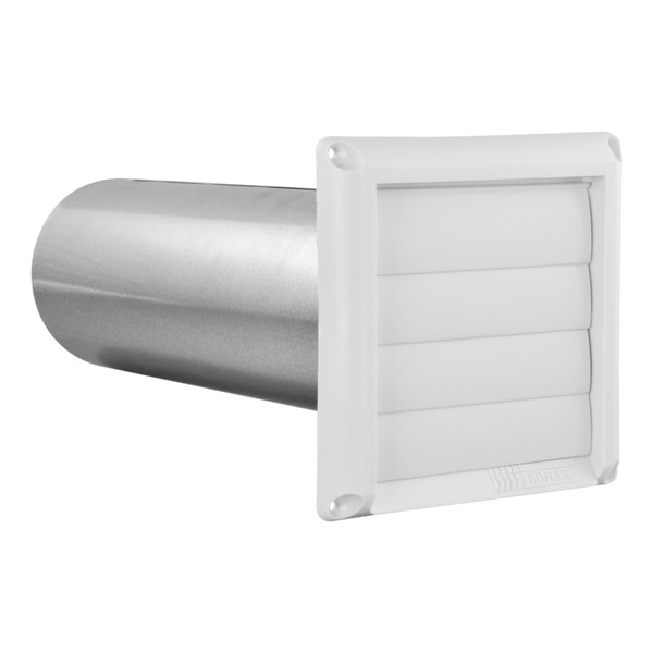 Louvered Vent Hood W/ Screen 3" White