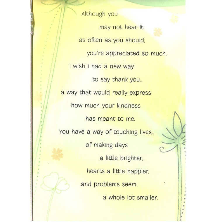 G0429T2125 BETWEEN YOU & ME THANK YOU CARD