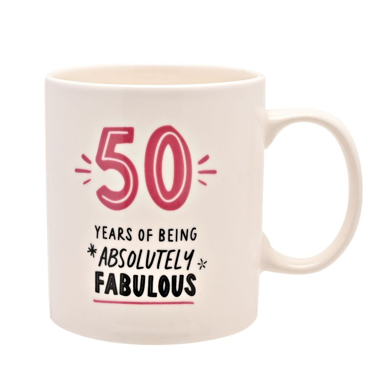 Hullabaloo Birthday Mug - 50 Pink