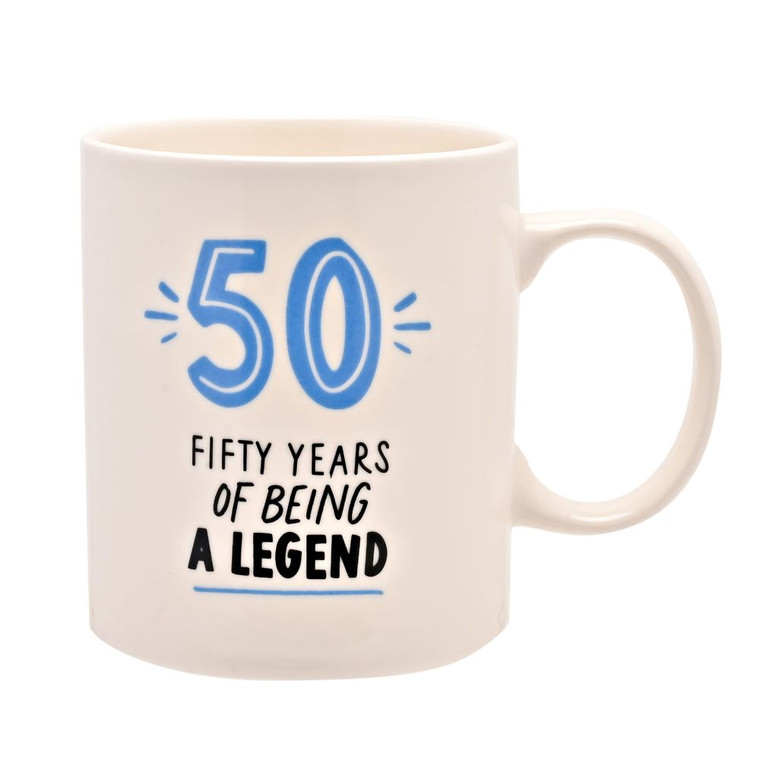 Hullabaloo Birthday Mug - 50 Blue