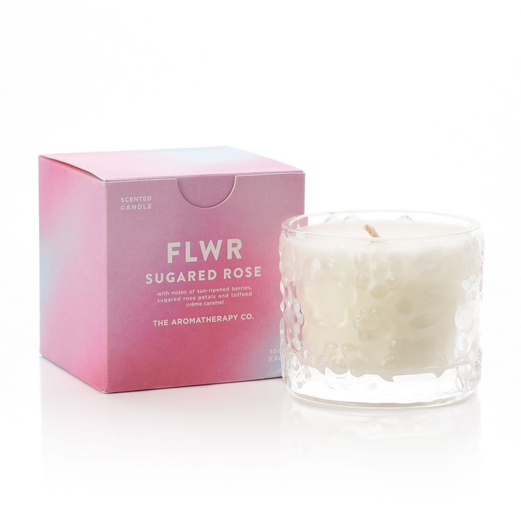 FIT03537 100G FLWR CANDLE SUGARED ROSE