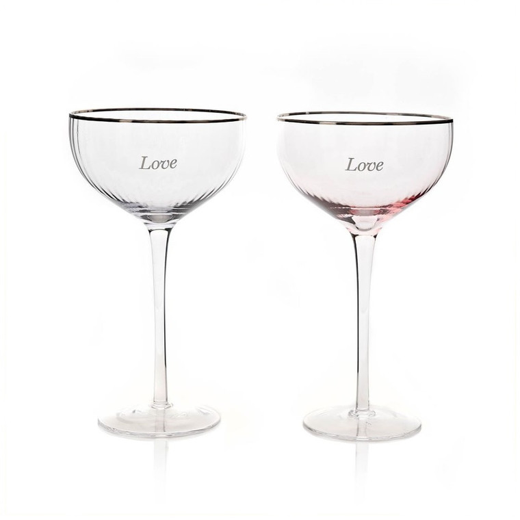 GAM225 Amore Set of 2 Coupe Glasses - Love