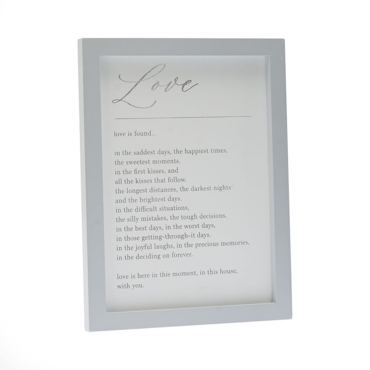 GAM240 Amore Verse Plaque Love Is