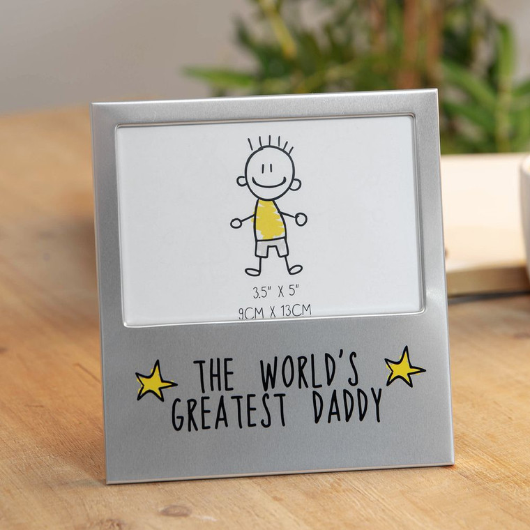 MTF142 Aluminium Photo Frame 5" x 3.5" - Greatest Daddy